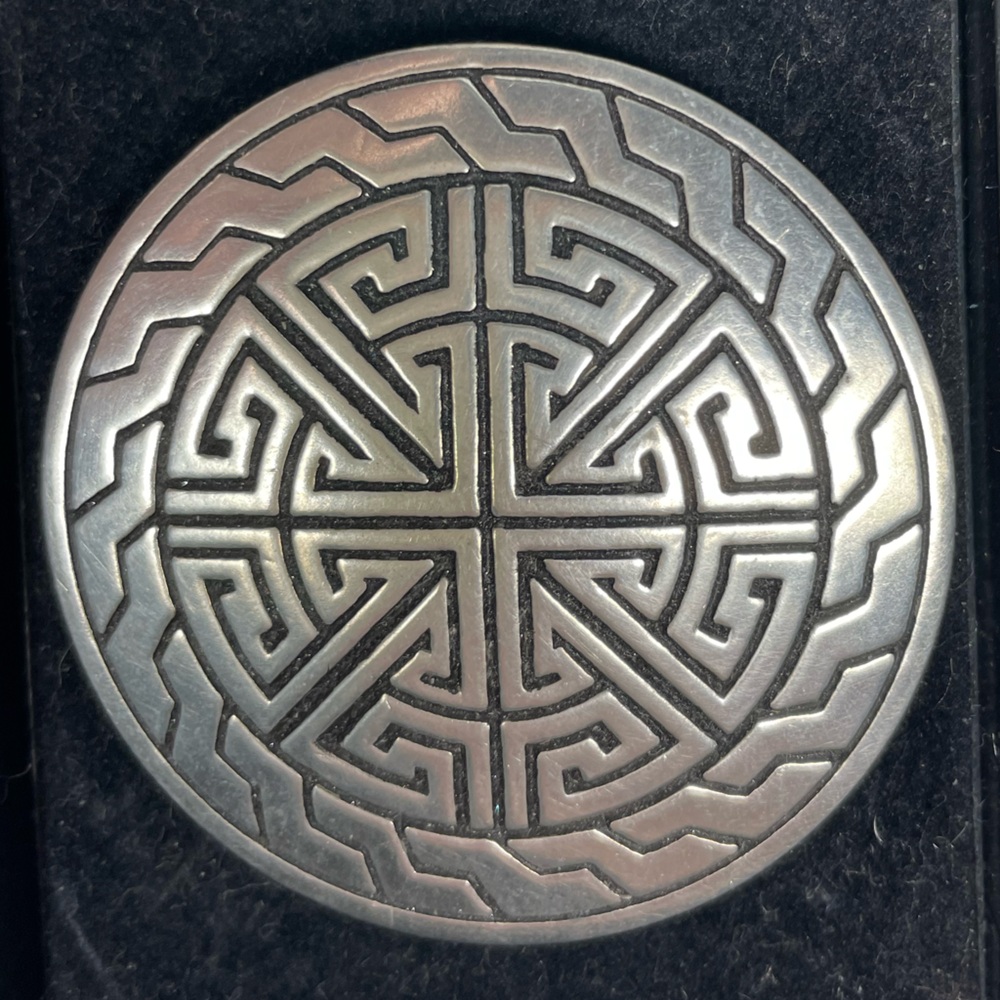 Saint Justin Celtic Heritage pewter brooch
